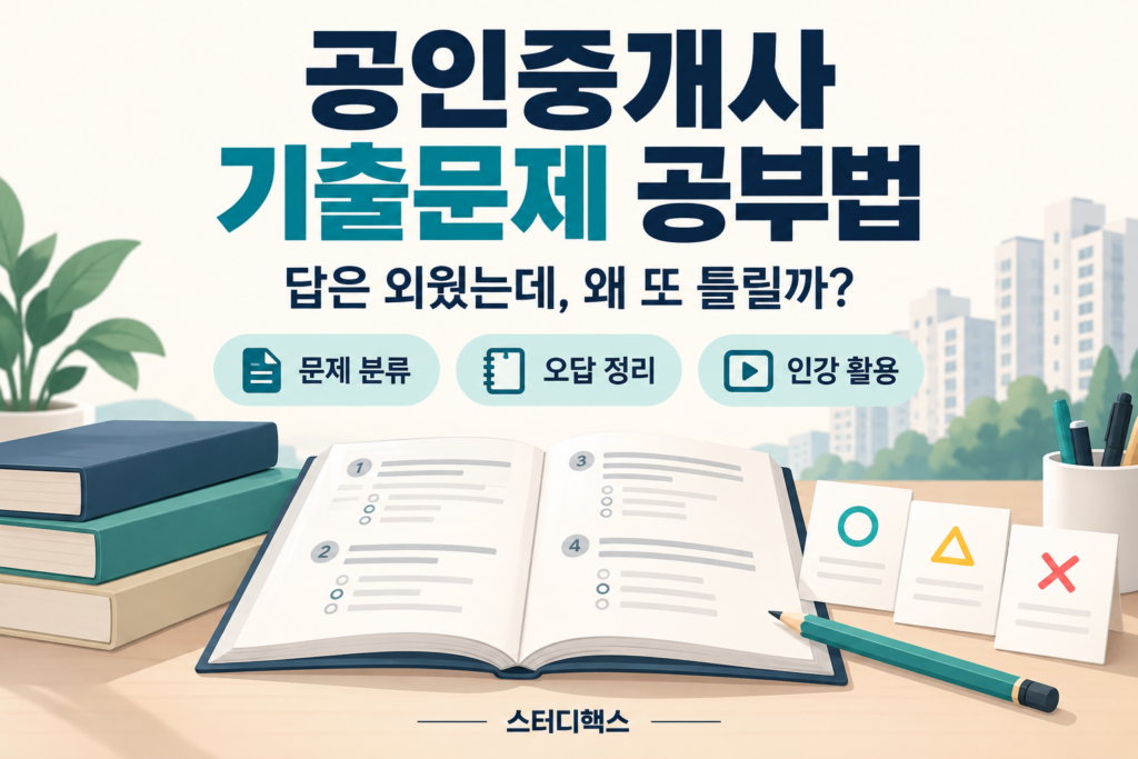 공인중개사 기출문제 공부법의 문제 분류·오답 정리·인강 활용 안내