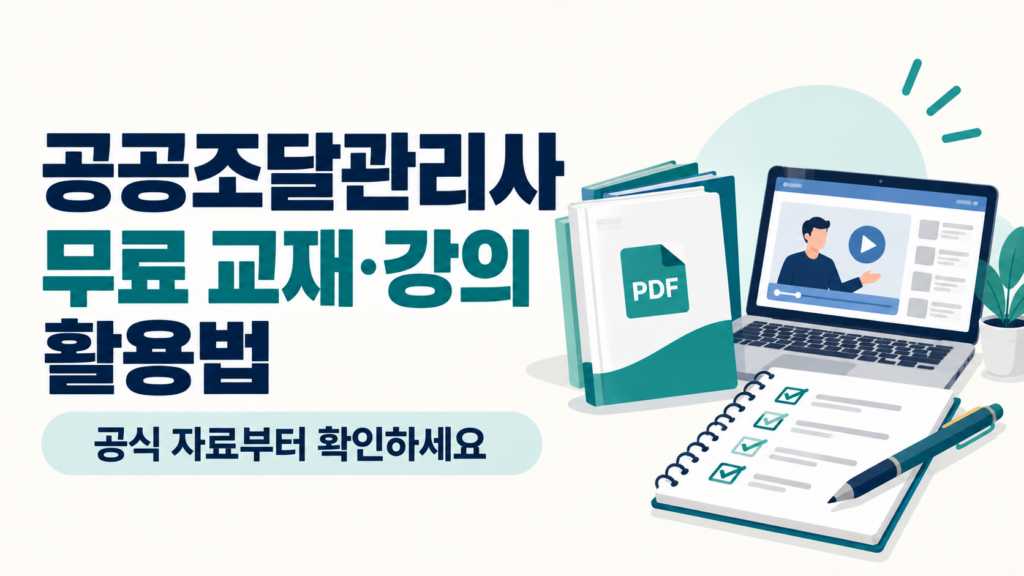 공공조달관리사 무료 교재와 온라인 강의 활용법 안내