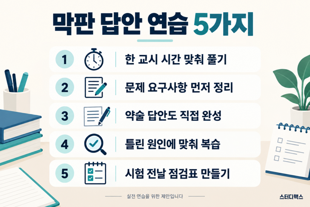 시간 맞춰 풀기부터 시험 전날 점검표 작성까지 답안 연습 5가지